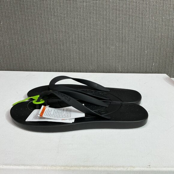 Crocs Flip Shoes Mens Size 9 Women’s 11 Thong Sandals Comfort Black - Picture 3 of 8